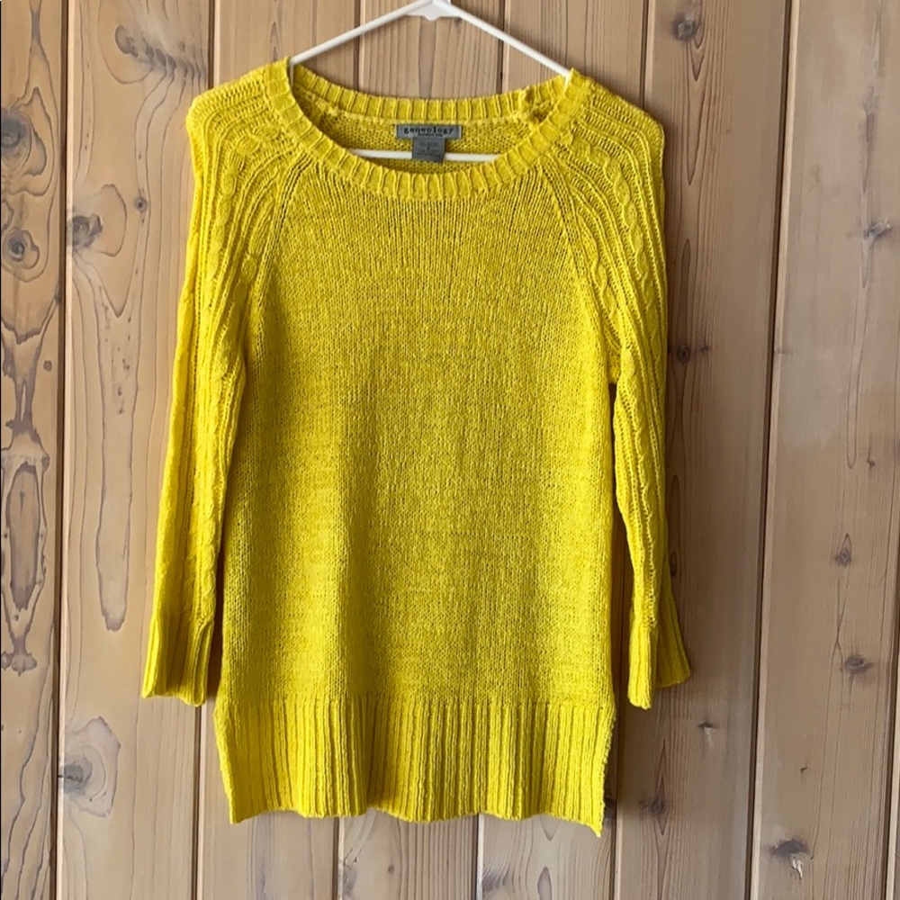 Geneolgy Yellow Knit Sweater • Size S